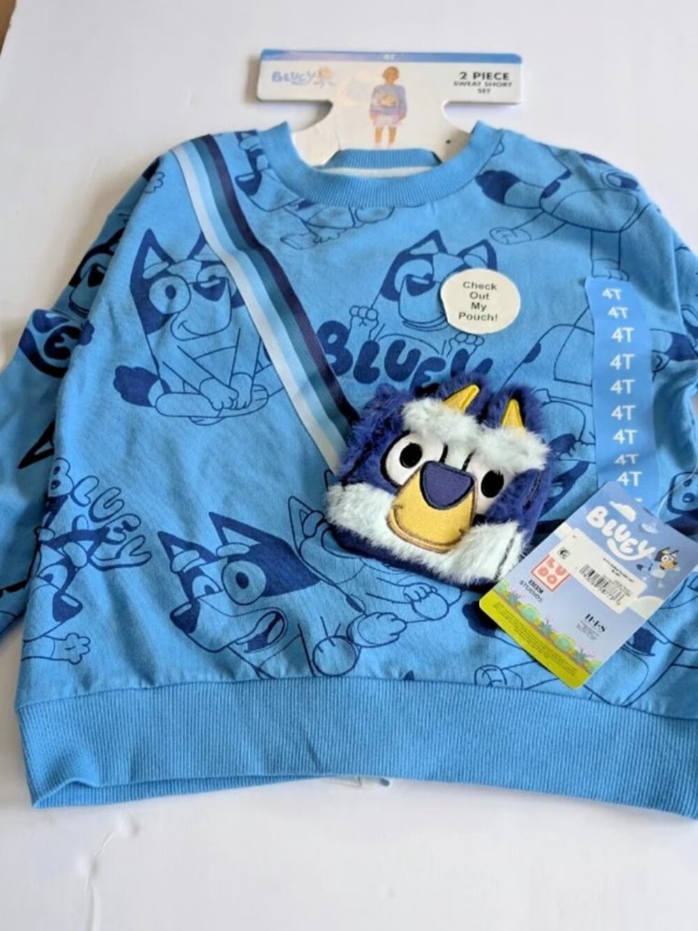 Bluey 2 Piece Unisex Sweat Short Set, Size 3T, 4T & 5T - New with Tag